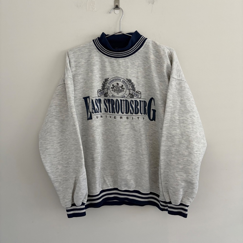 Vintage Gear For Sports East Stroudsburg University Sweatshirt Large Gray